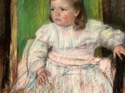 The Pink Sash (Ellen Mary Cassatt), c. 1898, by Mary Cassatt. Pastel on paper, 24 x 19 ¾ in. (Long-term loan from a private collection)