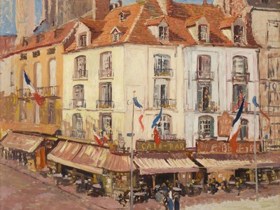 Montmartre, c. 1896, by Walter Elmer Schofield. Oil on canvas, 37 x 47 1/2 in. (Funding for the purchase of “Montmartre” – in honor of Miss Margaret E. Phillips and in memory of her parents: Sarah M. Phillips (née Schofield) & Herbert L. Phillips – made possible by the Walter Elmer Schofield Legacy Fund of the Philadelphia Foundation, 2019)
