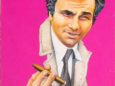 Columbo: Peter Falk, 1972, by Charles Santore (Collection of the artist). Illustration for the March 25, 1972 issue of TV Guide.