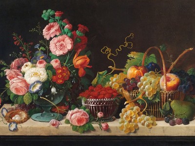 Severin Roesen: Flowers and Fruit (1871) Oil on canvas
