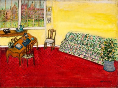 Untitled (Interior with Couch and Desk), by Jessie Drew-Bear (date unknown), Gift of the Drew-Bear Family, 2014