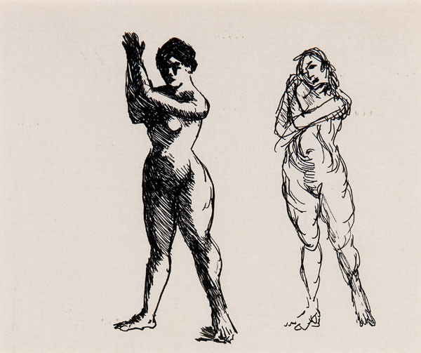 Robert Henri: Female Nudes (Undated) Pen and ink on thin woven paper