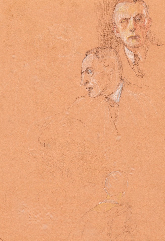 Portrait head studies of Sir Austen Chamberlain, delegate ... Image 1
