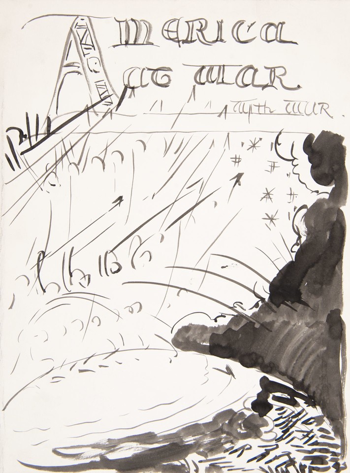 Study for &quot;America at War with War&quot; war poster Image 1