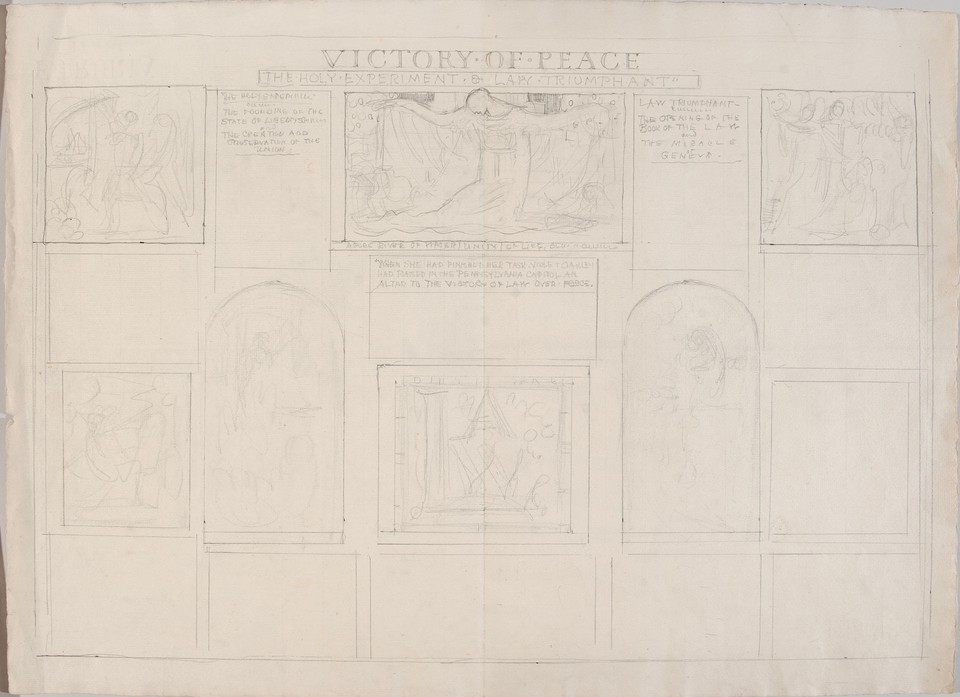 Composition study for mural panels, Senate Chamber, ... Image 1