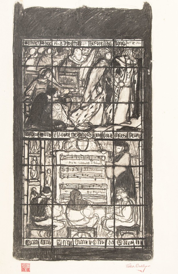 Composition study for &quot;Hamlet&quot; stained glass window, Henry ... Image 1
