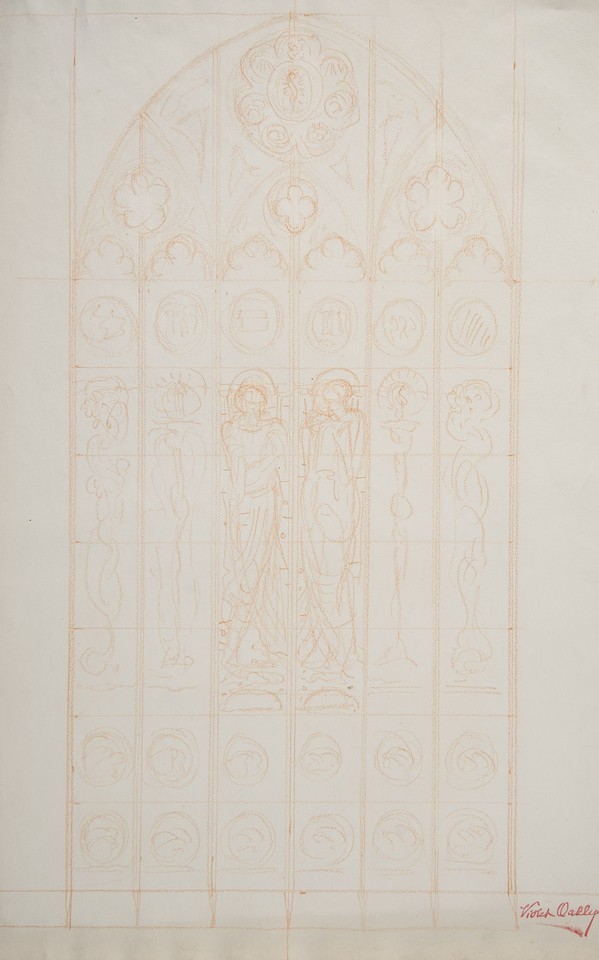 Composition study for an unidentified six-panel stained ... Image 1