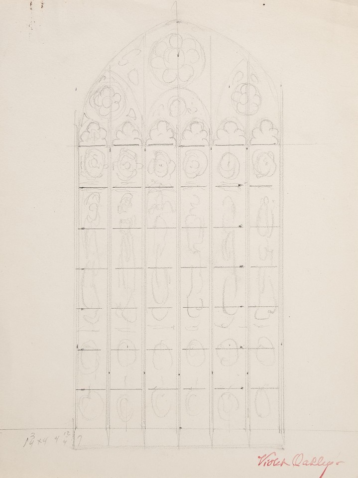 Study for an unidentified six-panel stained glass window Image 1