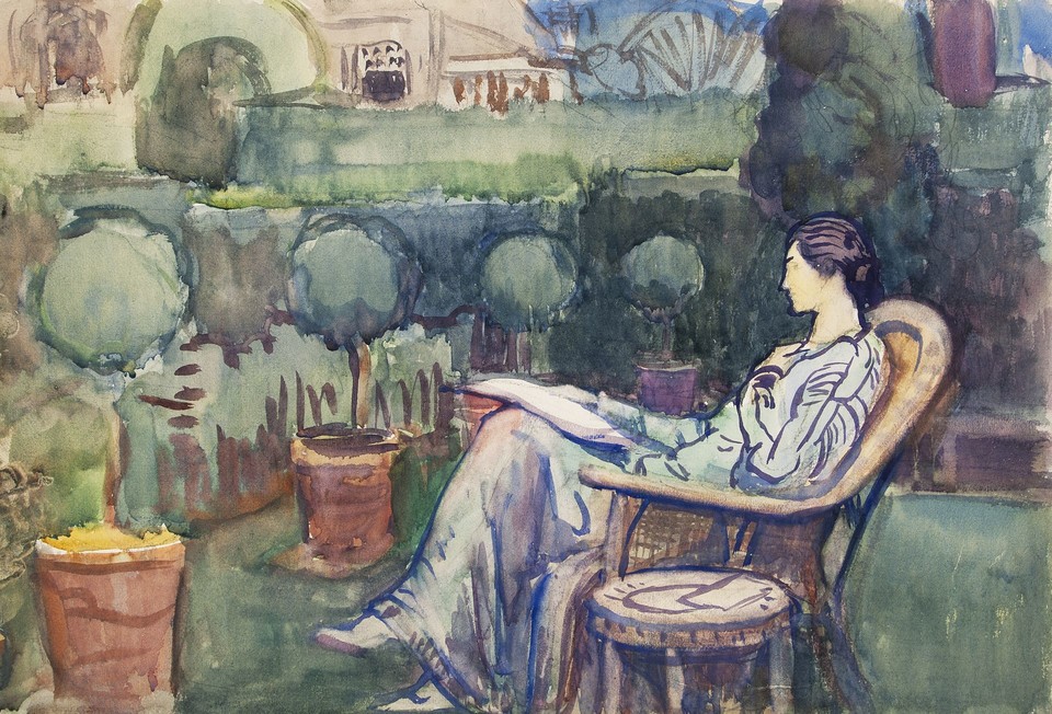 Study of Edith in the garden Image 1