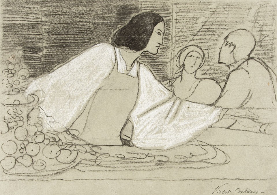 Study for &quot;Il Convito,&quot; The Banquet: Edith Emerson as the ... Image 1