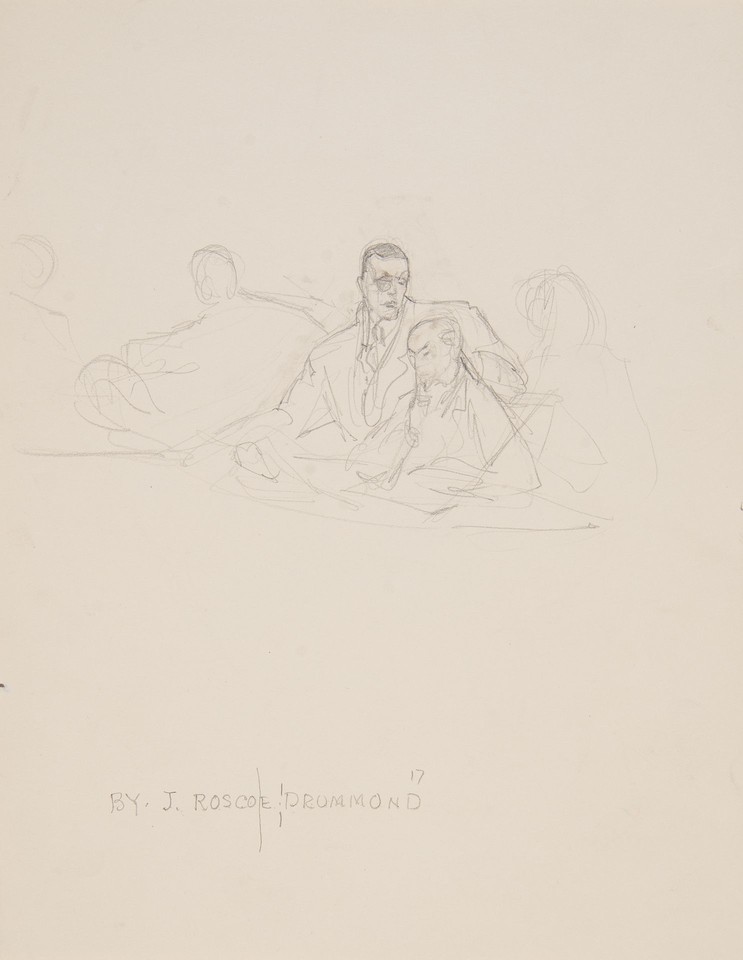 Cover illustration study of two men at a table for Club ... Image 1