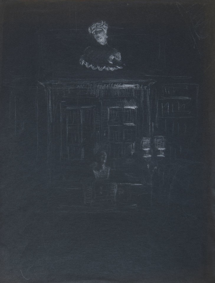 Study of Violet Oakley's library interior with the bust of ... Image 1