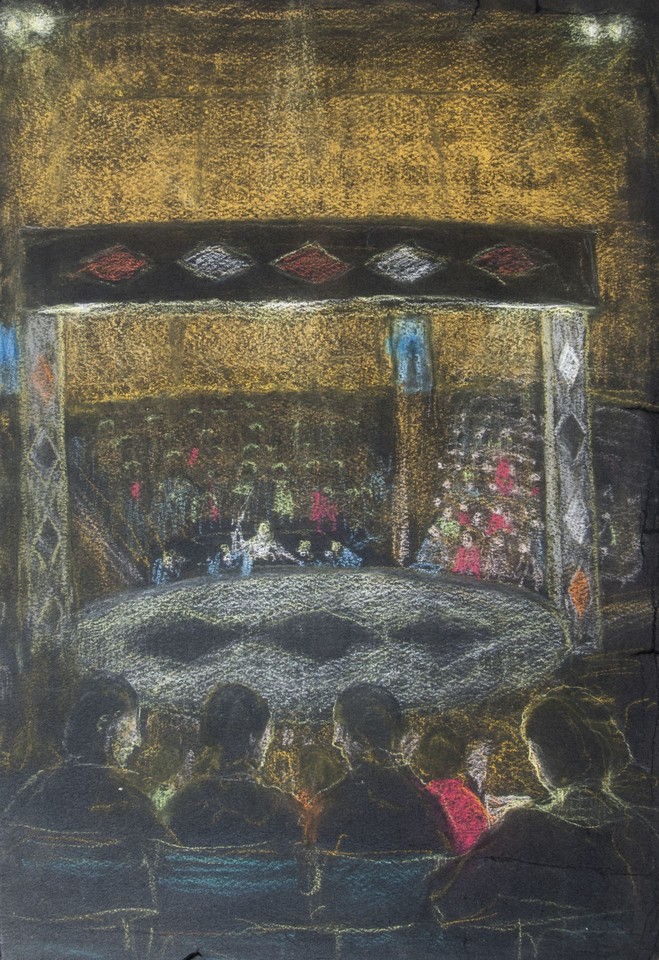 Study of a theatre-in-the-round with audience and orchestra Image 1