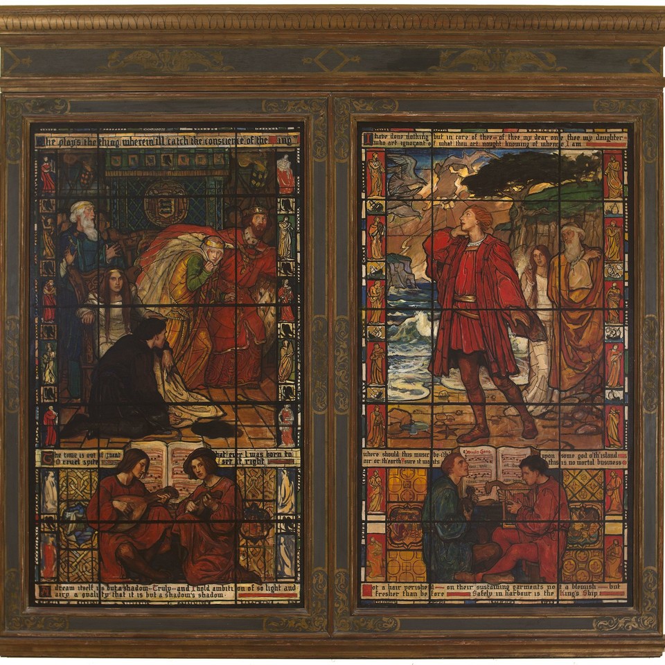 Gibson House, &quot;Hamlet and Tempest Stained Glass Windows ... Image 1