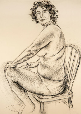 Edith Neff: Self-Portrait (Charcoal) (1994) Graphite on paper