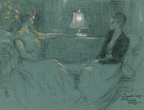 Violet Oakley: Untitled [Two Women] (Undated) Pastel and charcoal