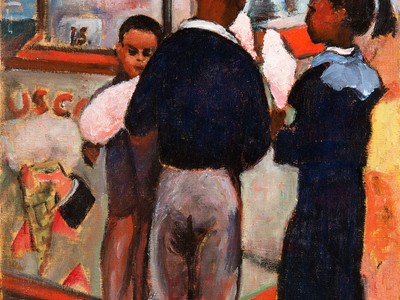 Cotton Candy, 1952, by Ethel V. Ashton. Oil on canvas on board, 24 x 17 3/4 in. (Gift of Elaine D. and Bruce M. Ashton, 2013)