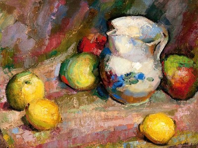Still Life, date unknown, by Faye Swengel Badura. Oil on canvas, 16 x 19 in. (Gift of the Estate of Patricia van Burgh Allison, 1998)