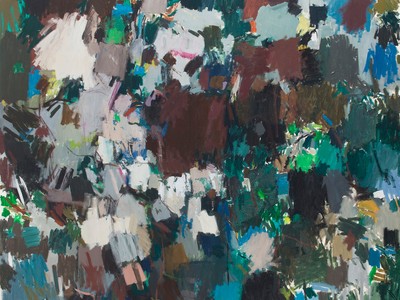 Untitled, c. 1960, by Larry Day. Oil on canvas, 82 x 72 in. (Gift of Ruth Fine, 2016)