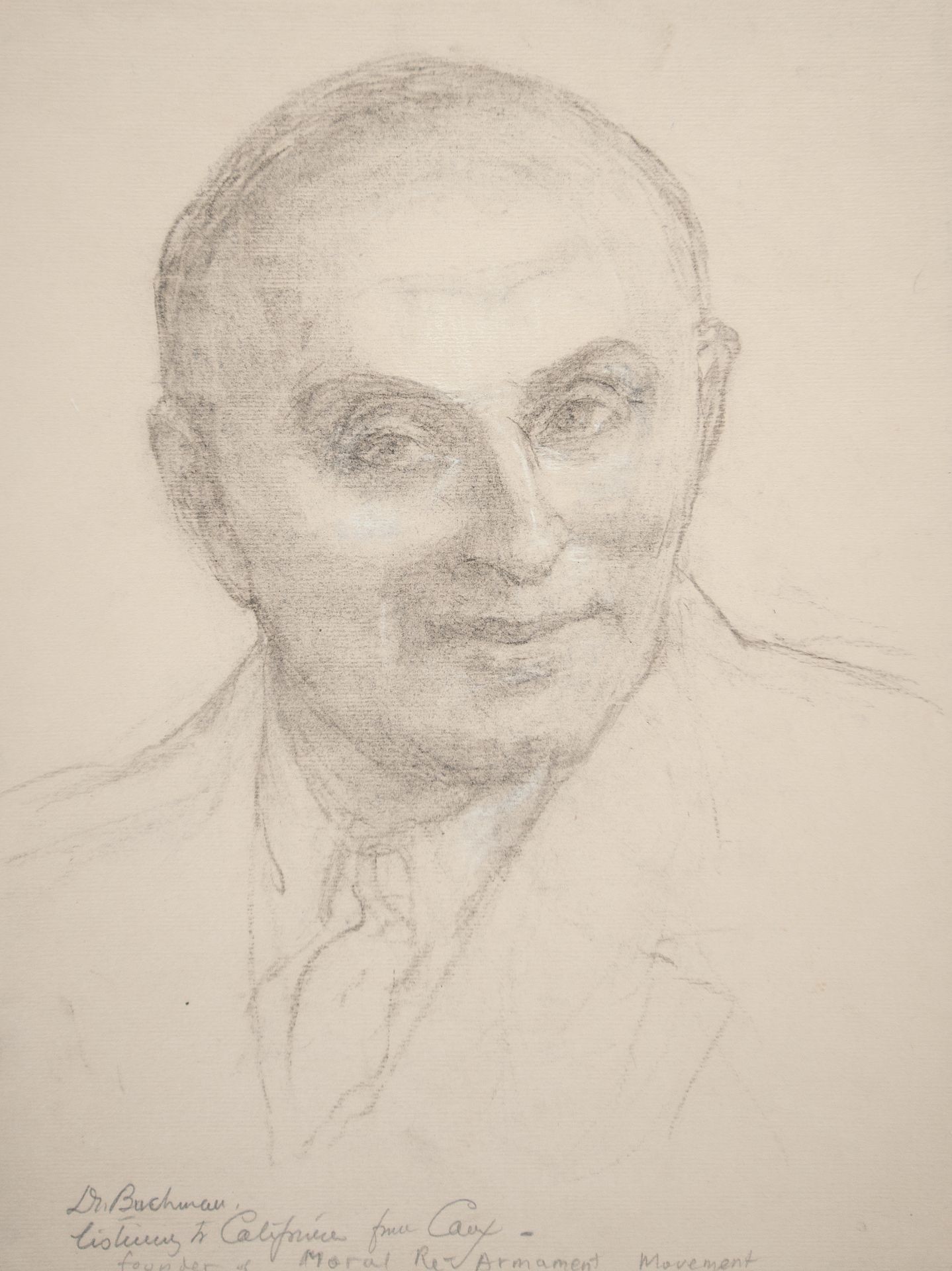 Portrait study of Frank Buchman, founder, Moral Re-Armanent, at the ...