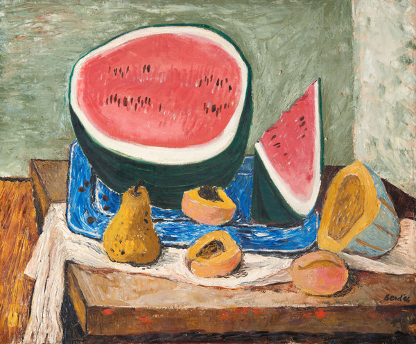 Morris Berd: Untitled (Still Life with Watermelon and Pears) (1996) Oil on canvas