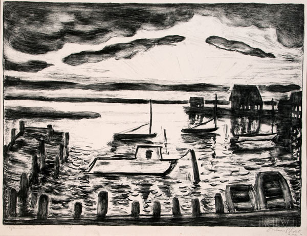 Julius Bloch: After Sundown (1930) Lithography