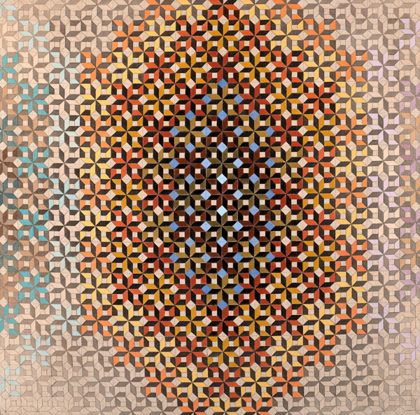 William H. Campbell: Art and Illusion (1981) Acrylic on Tan raw linen