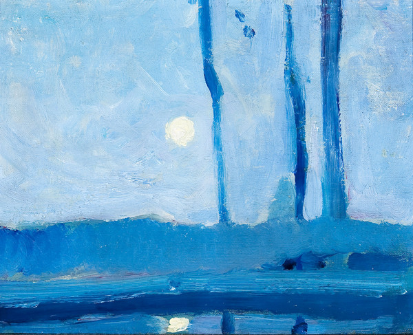 Arthur B. Carles: Moonlight (c. 1908) Oil on canvasboard