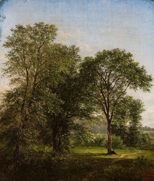 John W. Casilear: Summer landscape (Undated) Oil on canvas