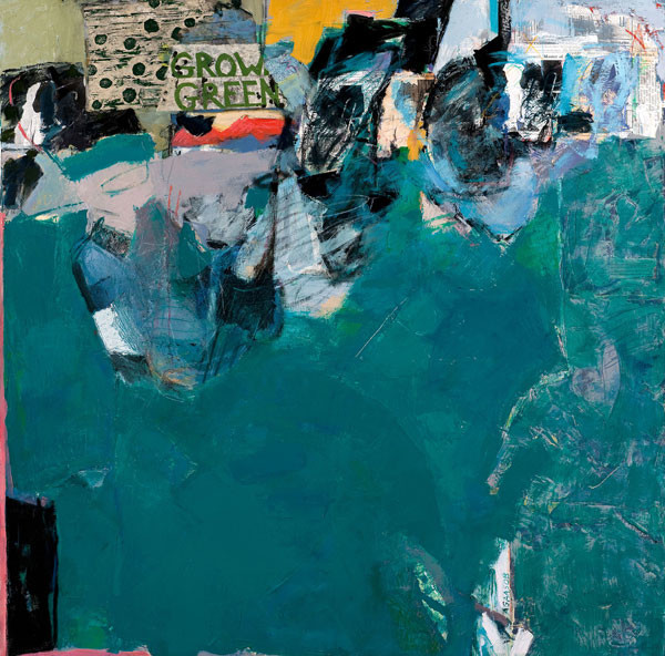 Jacqueline Cotter: Evergreen (1992-93) Acrylic and collage on canvas