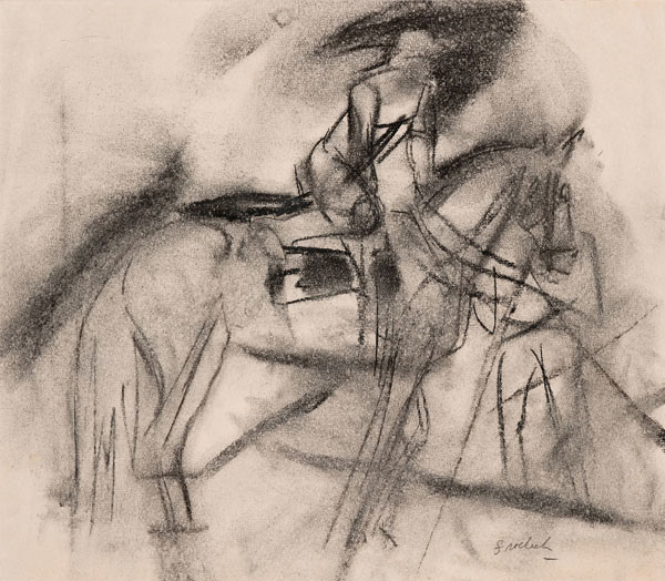 Paul Froelich: Horse and Rider (c. 1960) Charcoal on paper
