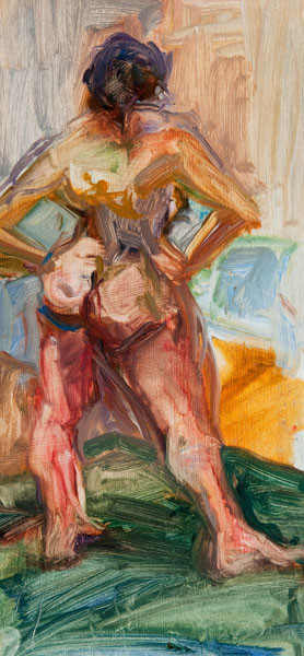 Lucy Glick: Standing Nude (Undated) Oil on board
