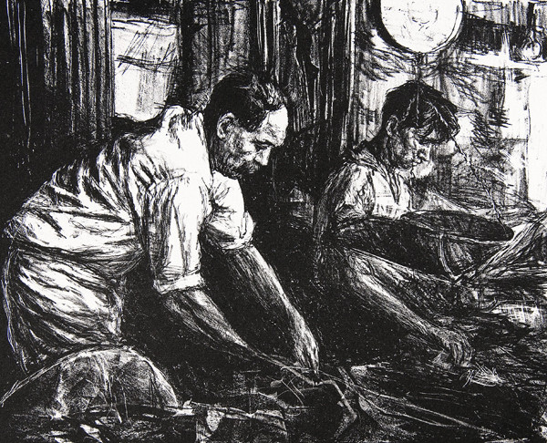 Albert Gold: The Market Workers (1938) Lithography