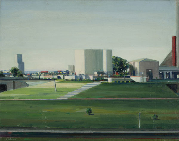 Sidney Goodman: Grassy Knoll (1970) Oil on canvas