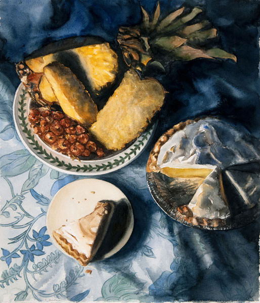 Eileen Goodman: Pineapple and Lemon Meringue (2005) watercolor