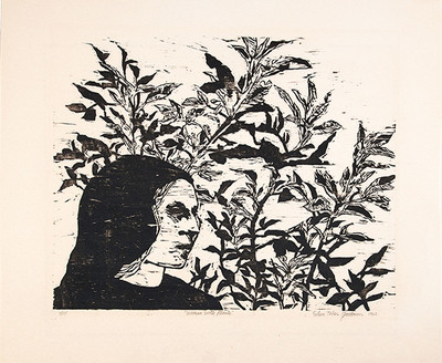 Woman with Plants (Self-Portrait)