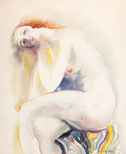 Earl Horter: Seated Nude () Watercolor and charcoal 