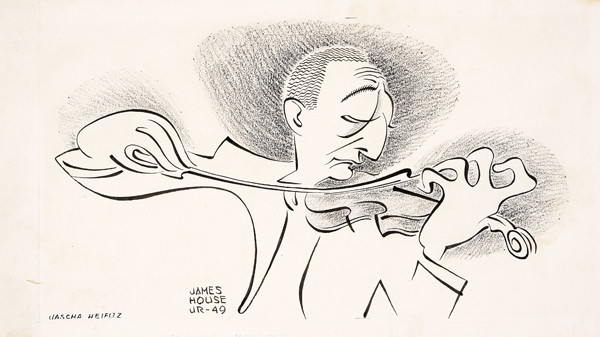 James Charles House, Jr.: Jascha Heifetz (1949) Ink on paper