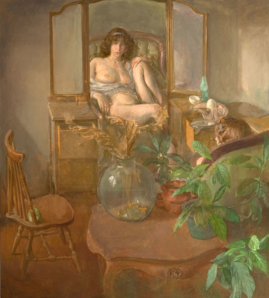 Ben Kamihira: Nude in a Mirror (1978-1979) Oil on canvas