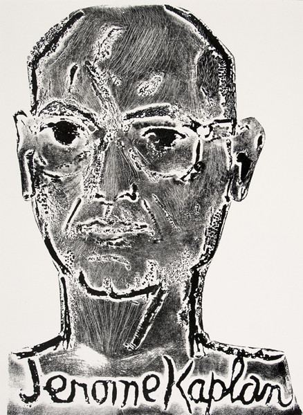 Jerome Kaplan: Self Portrait (1963) Relief etching