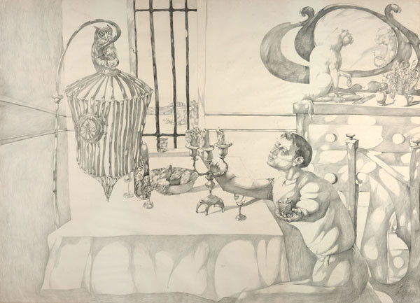 Leon Kelly: The Owl of Caceres (1958) Graphite on paper