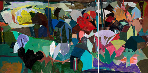 Ken Kewley: Houses with Gardens on the Edge of Town (2011) Acrylic on pane
