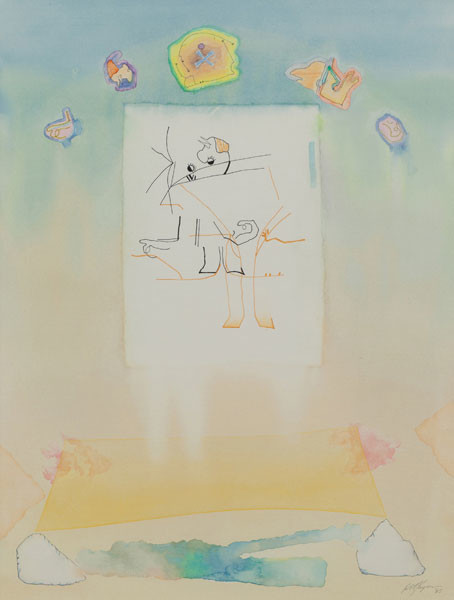 Robert Keyser: A Banner Day for a Duet (1983) Watercolor