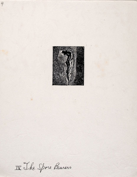 Bernard A. Kohn: IV. The Spore Bearer (Undated) color wood engraving