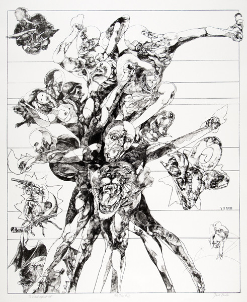 Jacob Landau: The Violent Against Art (1975) Lithography