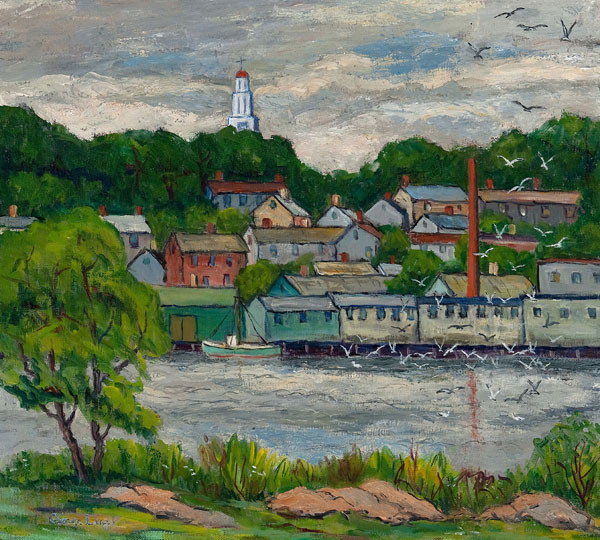 George Lear: Gloucester From Rocky Neck (c. 1940s) Oil on canvas