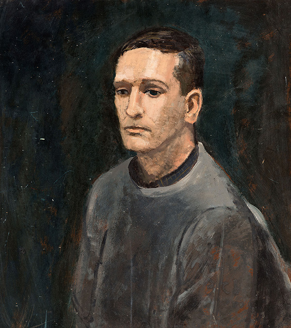 Jimmy Lueders: Self-Portrait and Portrait of a Young Man (Ben Kamihira) (Date unknown) Oil on Masonite, two-sided