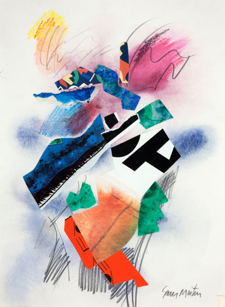 Samuel Maitin: For a Friend (Undated) Gouache and collage