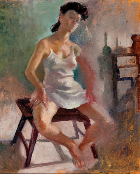 Mitzi Melnicoff: Seated Self-Portrait (c. 1945) Oil on canvas