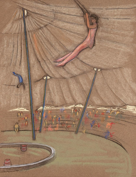 Mildred Bunting Miller: Circus Acrobat (Undated) Pastel 